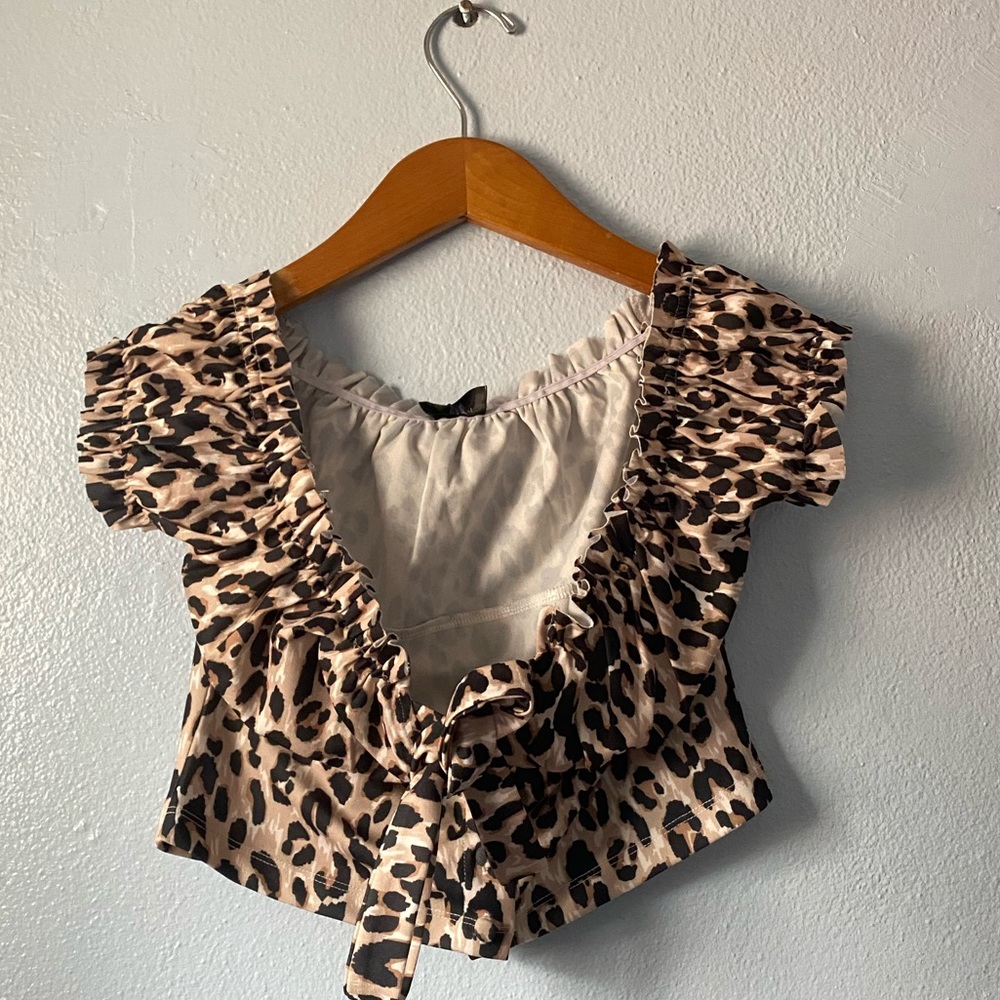 Leopard Print Crop Top Women